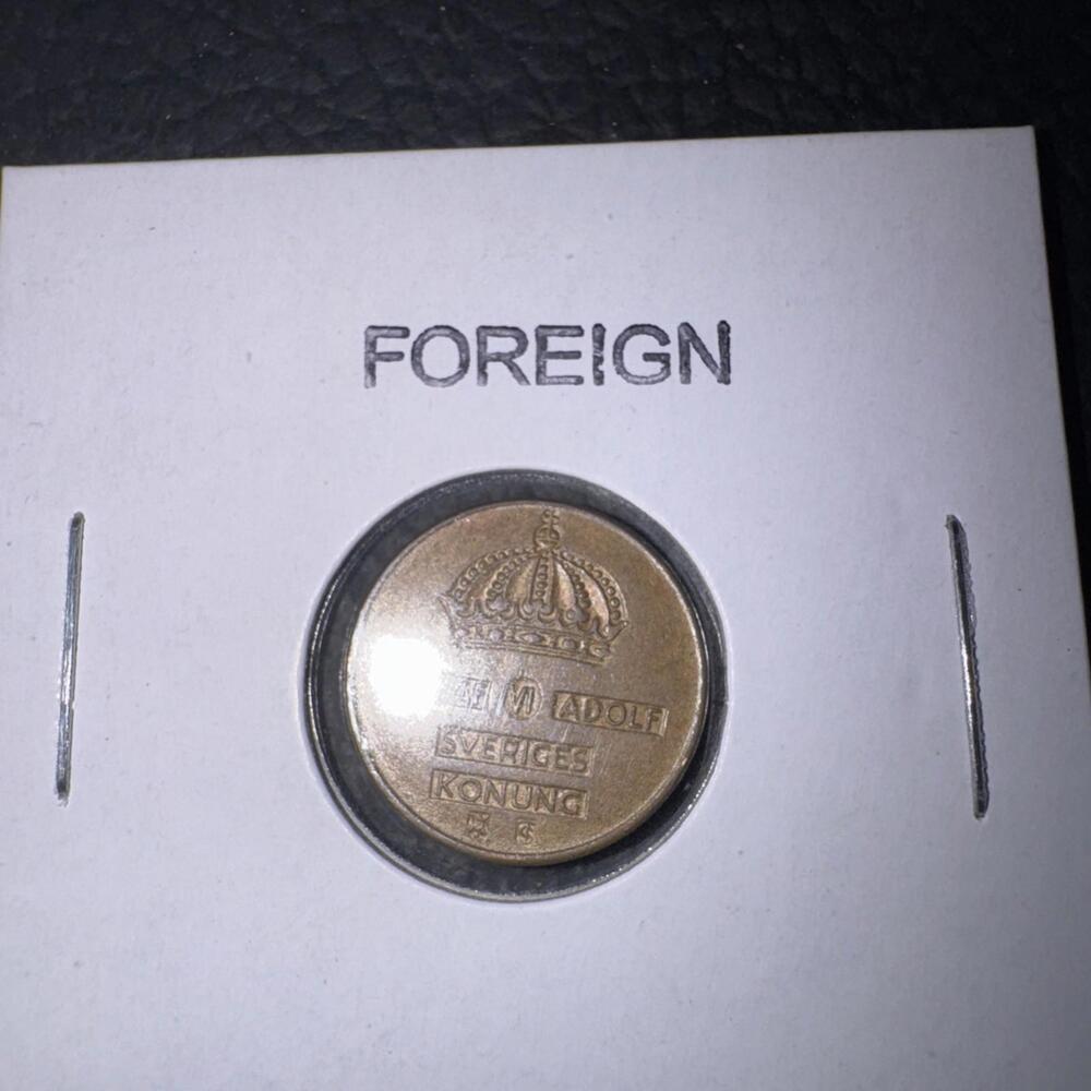 1954 Sweden 1 Ore Coin Uncirculated Gustaf VI Bronze World Coin
